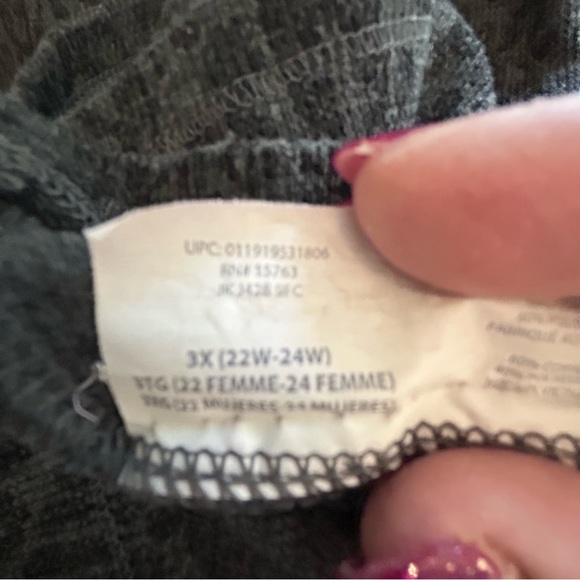 Just my Size JMS gray pattern light sweater Size 3X - Picture 7 of 8